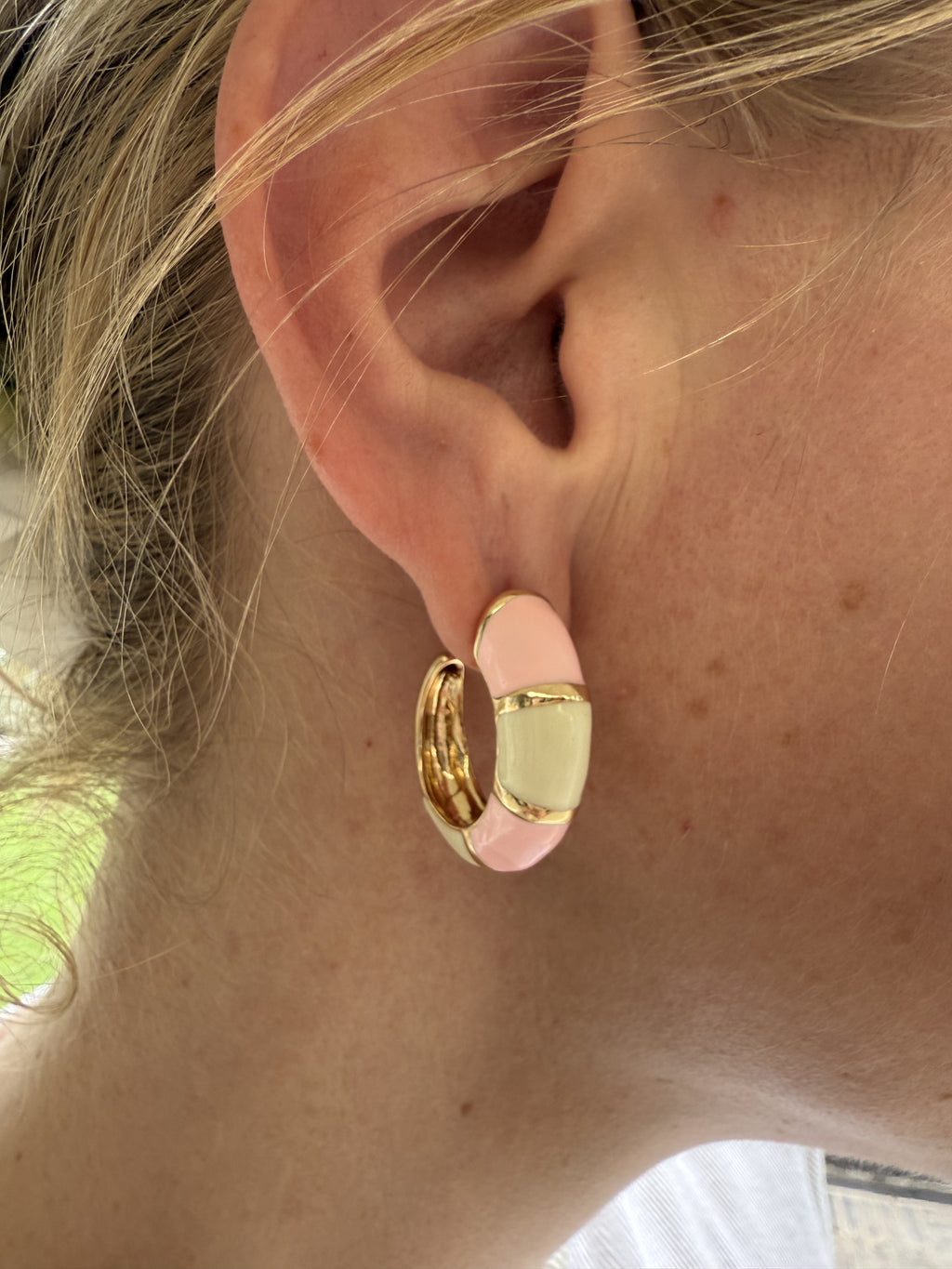 Baby Pink & White Hoops