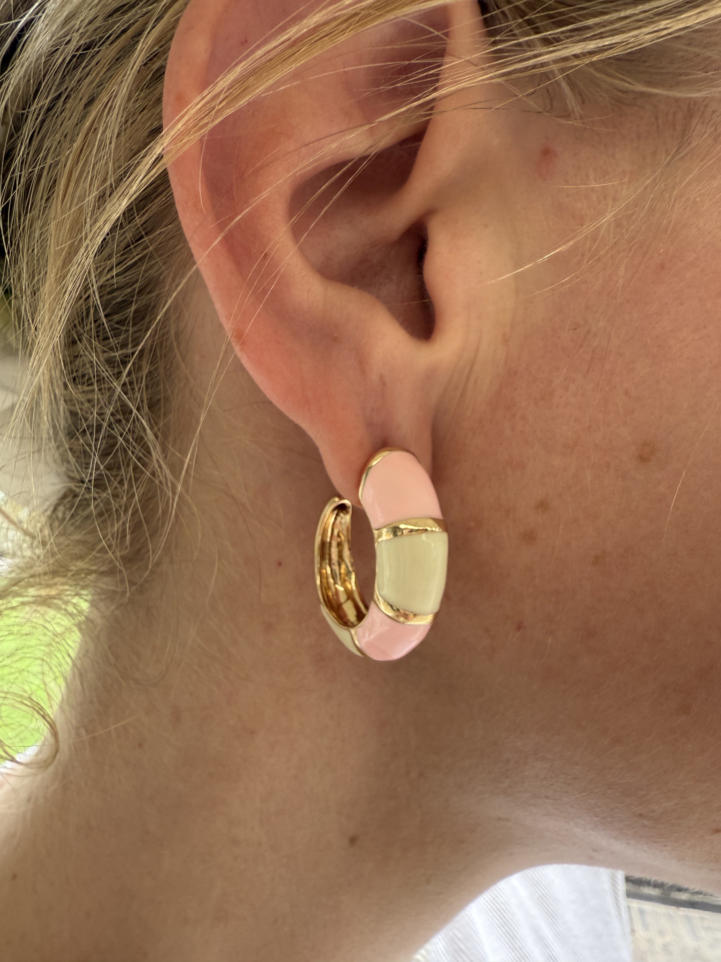 Baby Pink & White Hoops