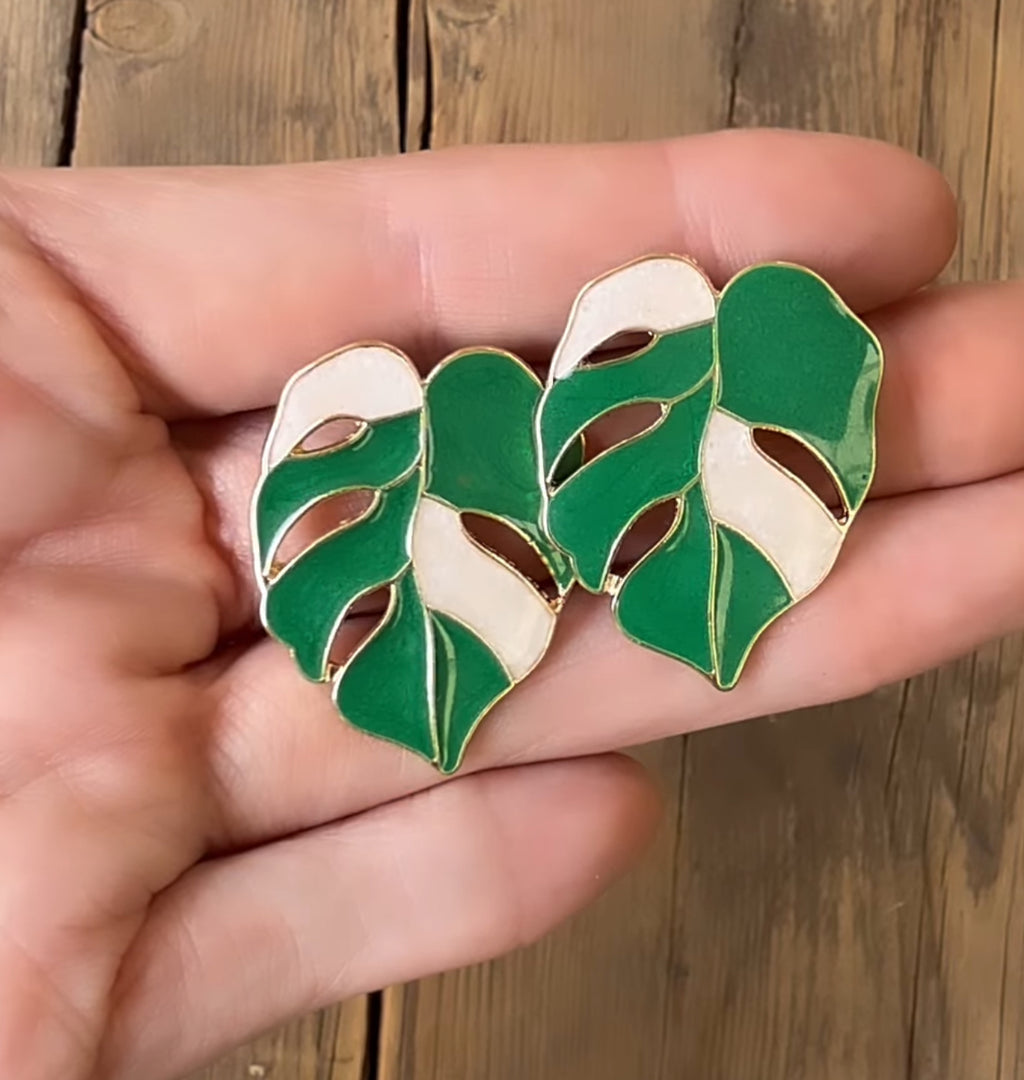 Delish Monster Pearl Enamel Earrings