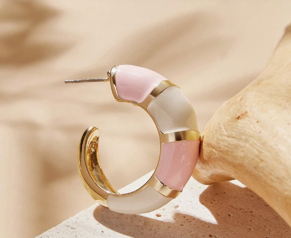 Baby Pink & White Hoops