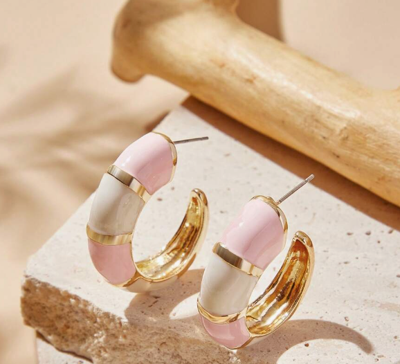 Baby Pink & White Hoops