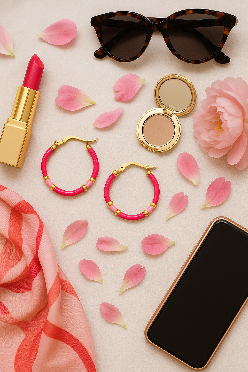 Hot Pink Enamel Hoops