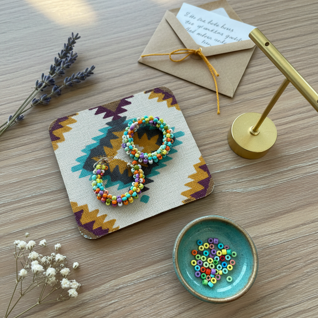 Beaded Joy Hoops - Summer